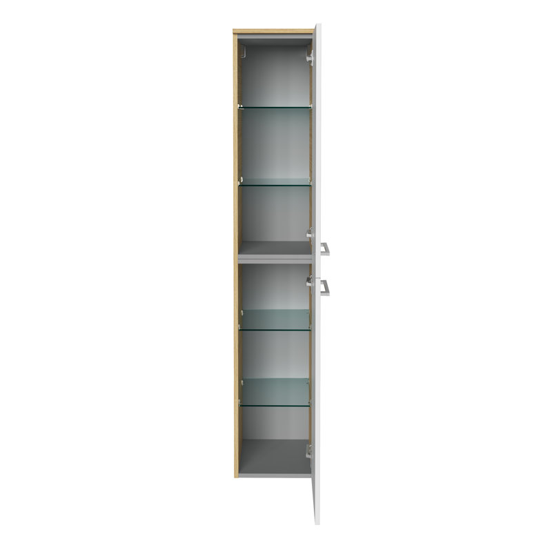 Bathroom Cabinet, Light brown/white, Stop on the right