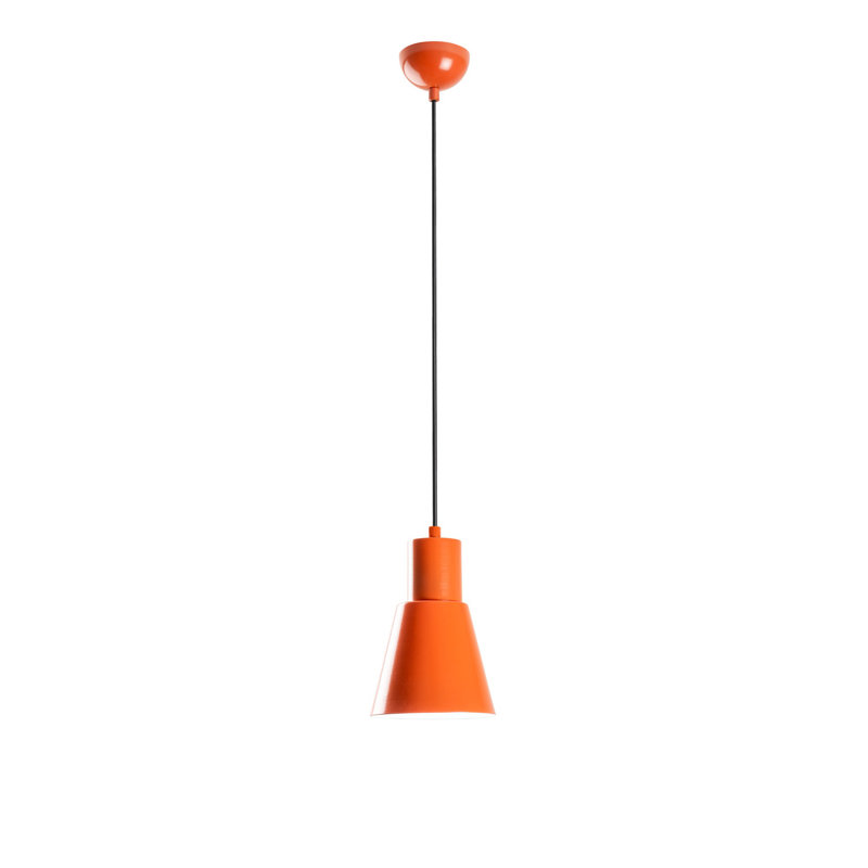Lustre réglable élégant, structure en métal, finition orange, plaque de base 5,5 x 7,9 pouces, hauteur 10,6 - 44,9 pouces | Douille E27, 40 W maximum | Élégant luminaire pour salle à manger, salon et entrée