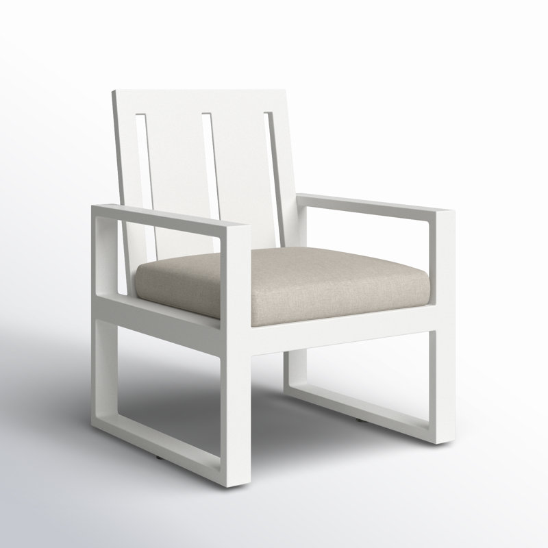Newport Outdoor Dining Armchair, Cast Silver Sunbrella®