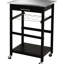 Îlot de cuisine - plateau de table en acier inoxydable avec support à vin et tiroir, plateau de service polyvalent et polyvalent