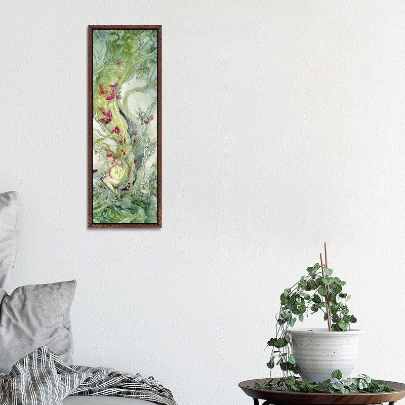 Potential by Stephanie Law - Panoramic Painting on Canvas, Classic Brown Wood Framed, 30.48 cm H x 91.44 cm W