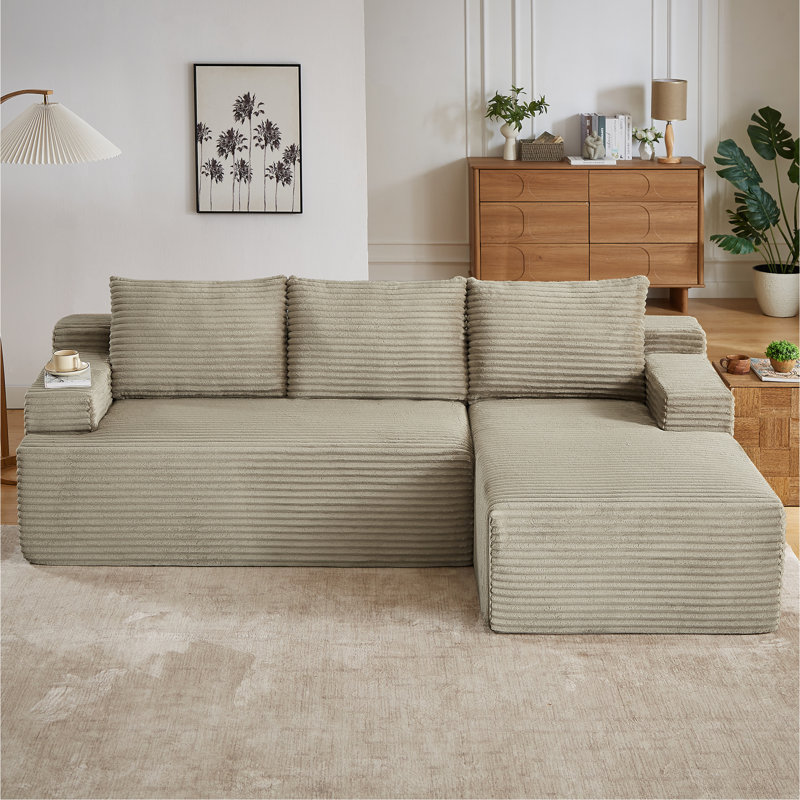 Canapé modulaire en L avec siège profond, sans assemblage requis, canapé modulaire pour salon, chambre à coucher, appartement