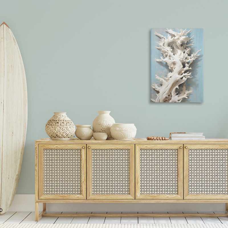 Art mural sur toile Winding Spiney Coral par Petal Prints Design, H 36 po x l 24 po