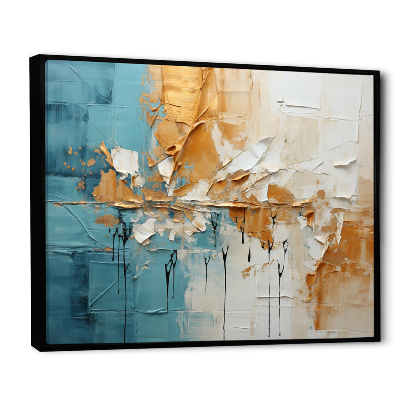 Geerken Transcendent Textures I, reproduction d'art sur toile, H 16 po x l 32 po x P 1 po, Cadre flottant noir