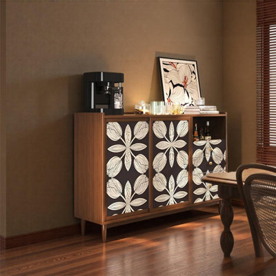 Walnut Storage Cabinet with Drawers