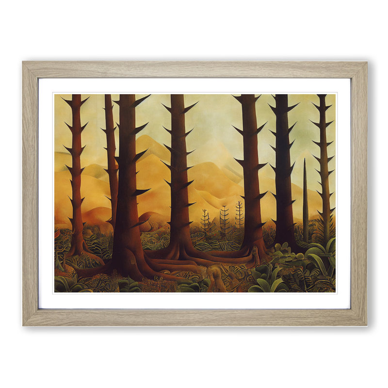 A Futuristic Forest - Single Picture Frame Painting, Oak Framed, 25cm H x 34cm W x 2cm D