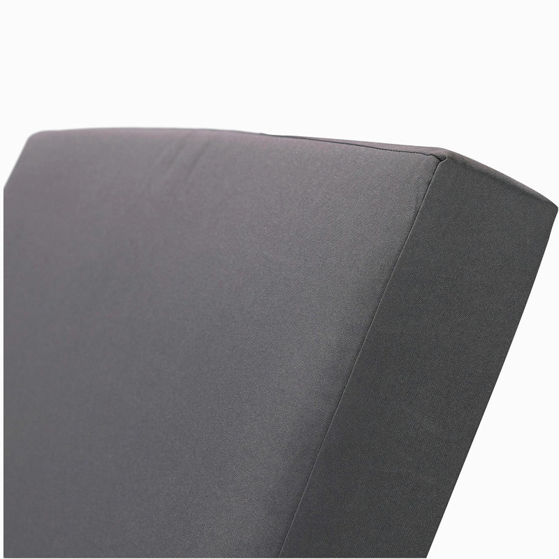 Ensemble de méridienne de salon en bois d'acacia massif avec COUSSIN LUNGE (gris foncé + TIPLE FOLDS) - Version crème assortie disponible