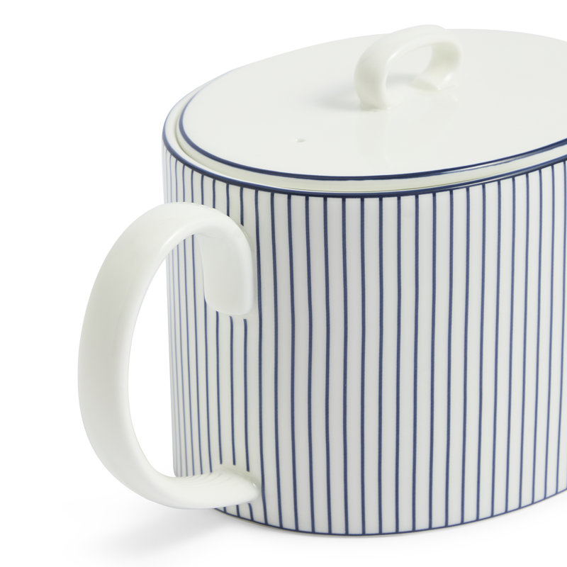 Wedgwood Gio Teapot 31.7floz Pinstripe White