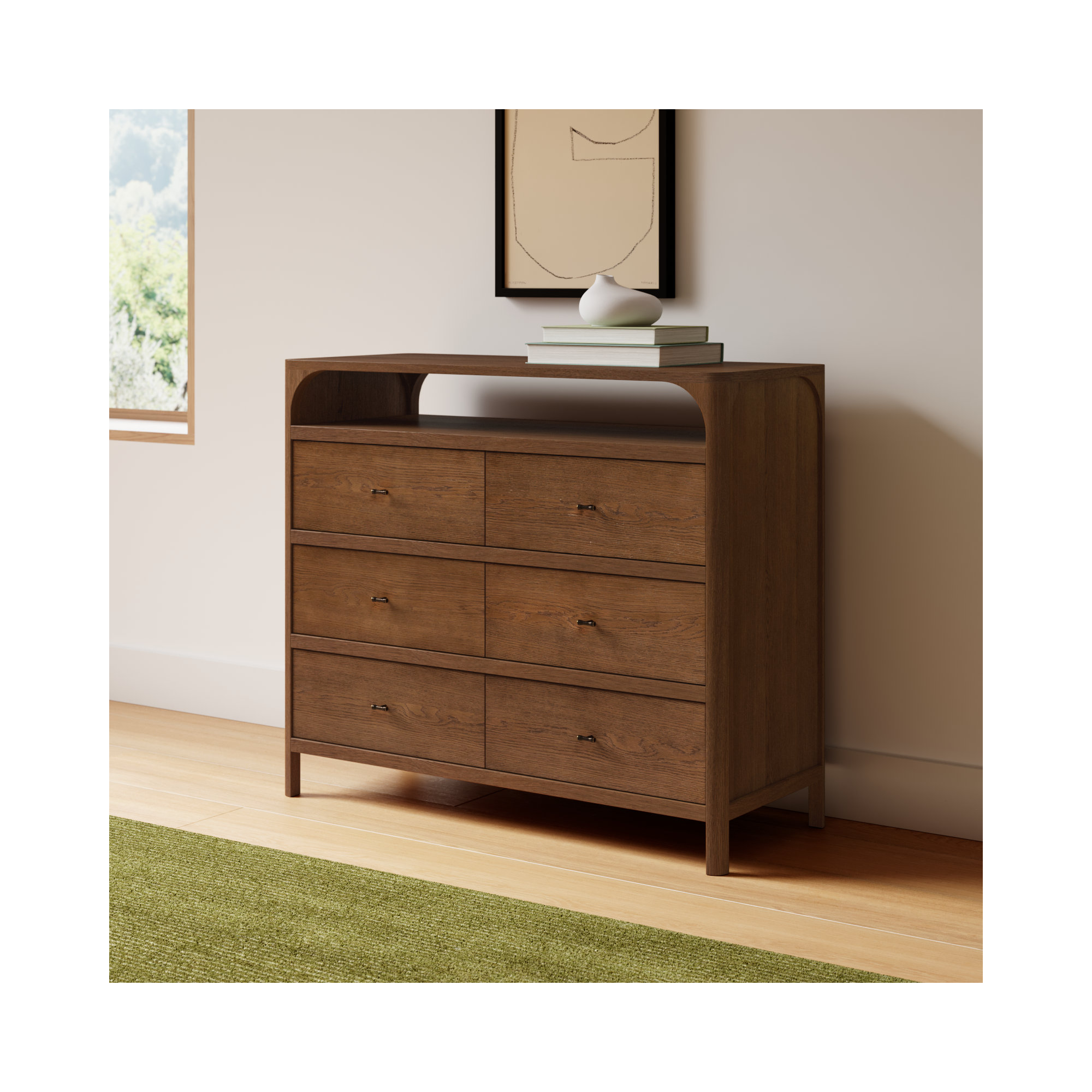 Kaela 6 - Drawer Dresser, Walnut
