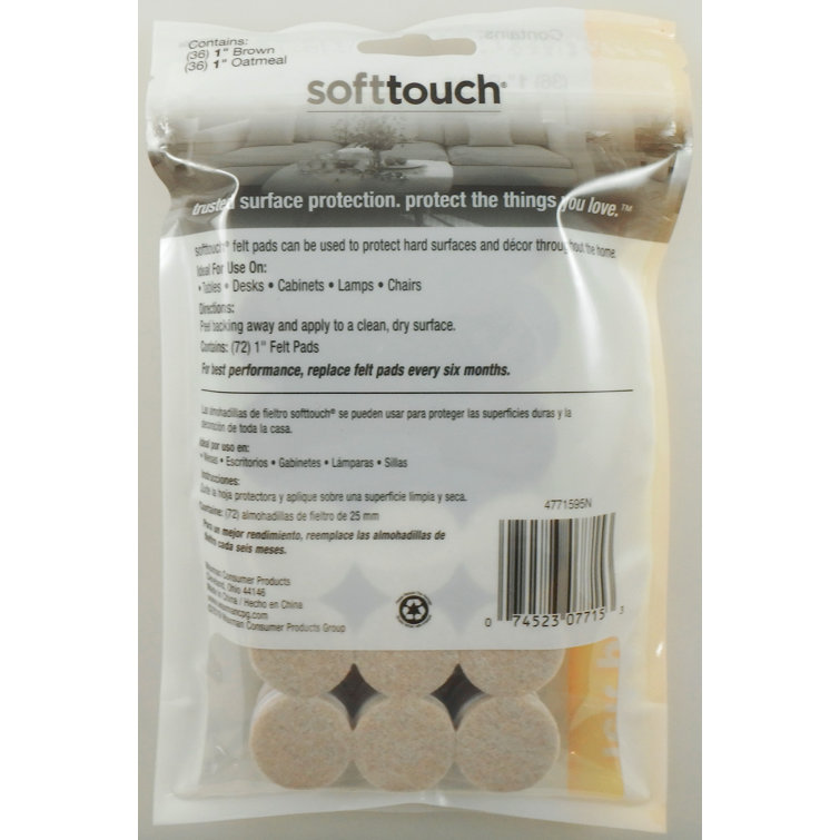 SoftTouch Self-Stick Non-Slip Surface Grip Pads - (20 pieces), 3/4 Round -  Black