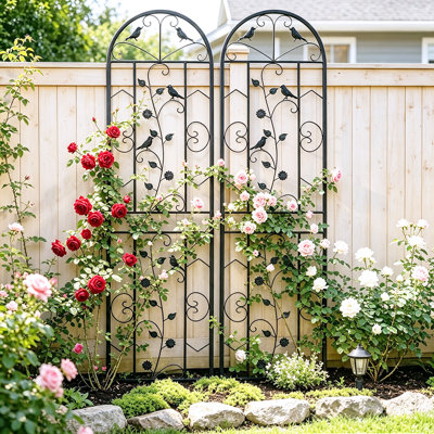 Cadmoin 210cm H x 50cm W Metal Lattice Panel Trellis