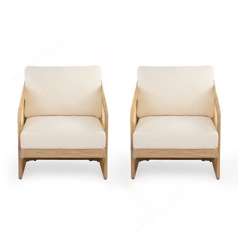 Ensemble de 2 fauteuils club d'extérieur avec coussins, 2