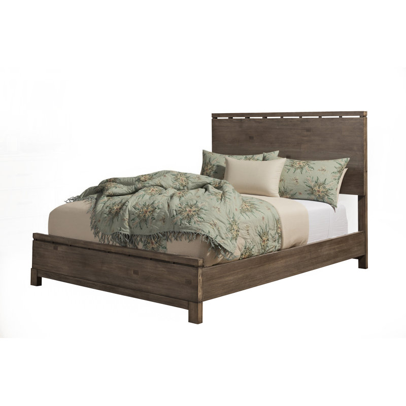  Structure de lit en bois massif vieilli gris Ashford - Grand, gris