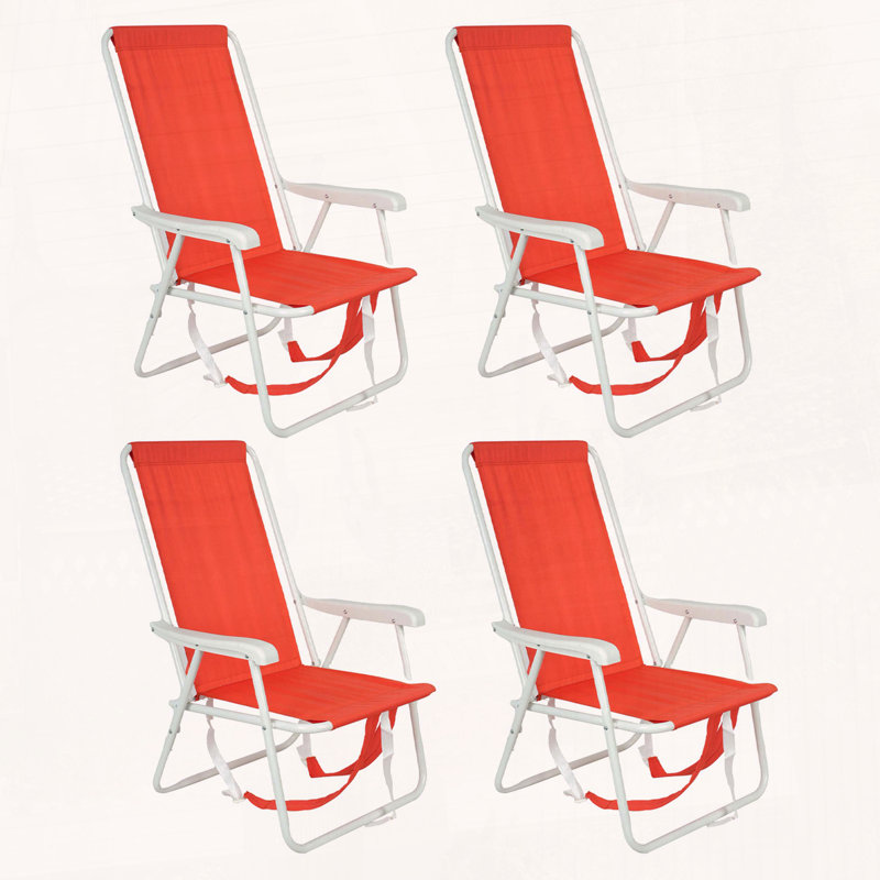 Chaise de plage à dossier avec appui-tête réglable - structure en aluminium léger, capacité de 300 lb