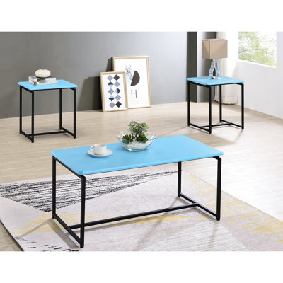 Blue Carbon Fibre Wrap End And Coffee Table Gt 3 Piece, Metal Structures For A Setup Piece In Style, Frames Adjustable Feet Utility
