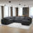 125" 7-Seater Oversized Modular Chenille Sectional Sofa, Reversible L-shape Design With Movable Ottoman-1794464434