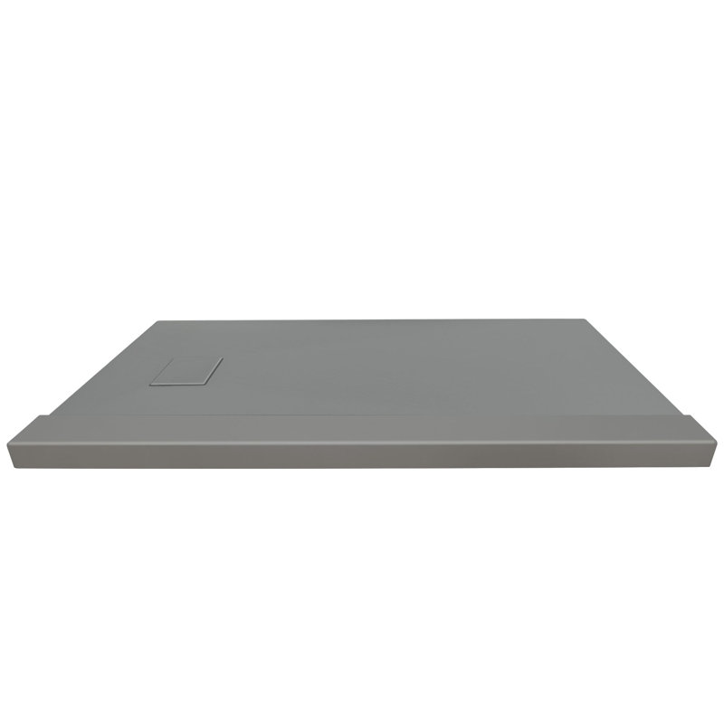 Base de douche Transolor Trimslate 67 po x 36 po avec seuil simple réglable et drain de bout, Gris foncé