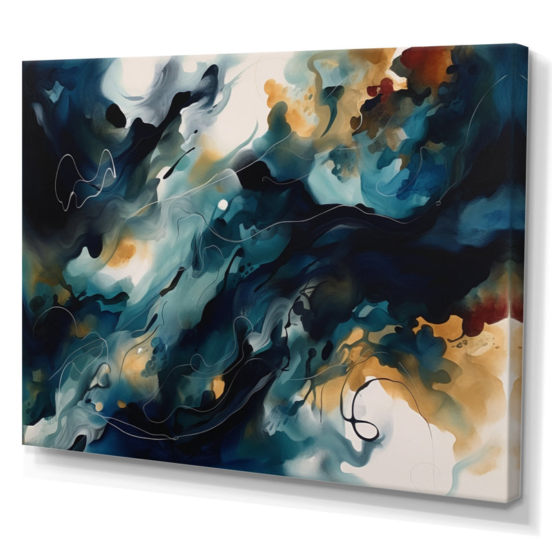 Impression sur toile Fairlawn Blue and White Marble, H 34 po x l 44 po x P 1,5 po, Toile tendue
