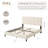 Full Upholstered Platform Bed Frame with Adjustable Headboard, Linen Fabric, Sturdy Wooden Slats, No Box Spring Needed, Easy Assembly - Beige Cream-1443894451-1443894448