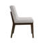 Chaises d'appoint rembourrées Edwyn en lin gris (ensemble de 2) - Sièges rembourrés confortables avec structure en bois d'hévéa pour salle à manger moderne