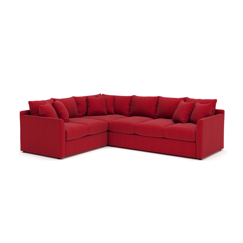 Cecelia Upholstered Sectional, Left Hand Facing, Bayou Flame Canvas