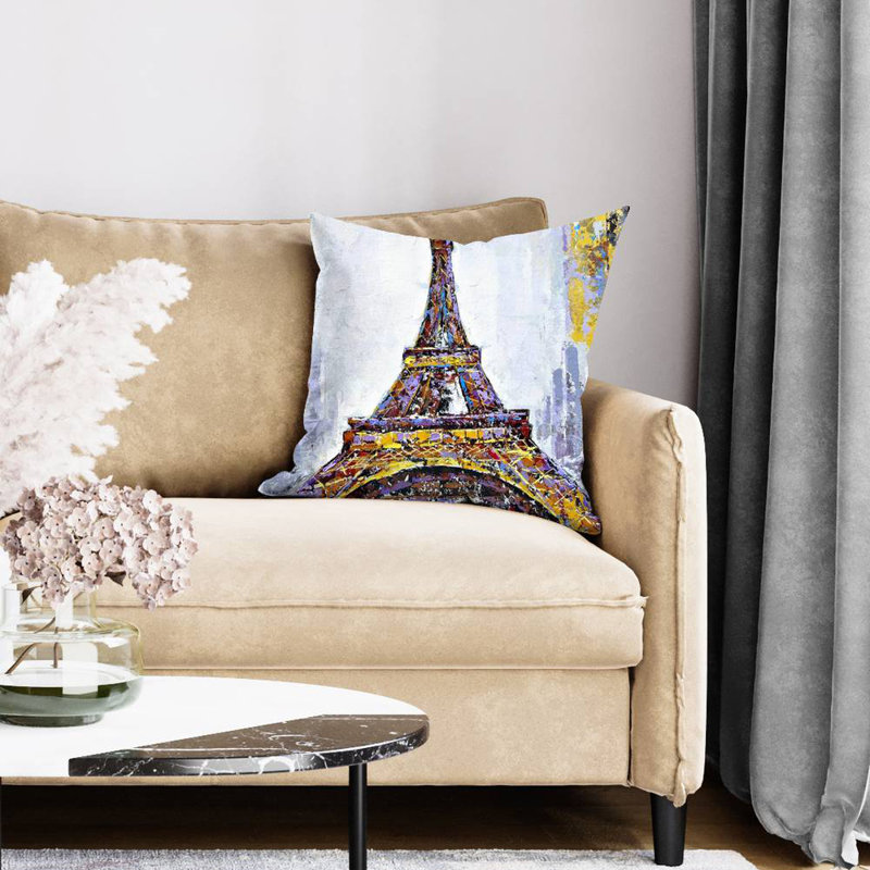 Abstract Paint Splash Eiffel Tower Throw | Contemporary Home Decor