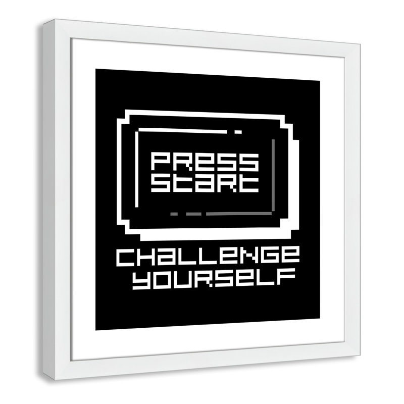 Décoration murale pour enfant challenge, H 24,5 po x l 24,5 po x P 0,63 po, Cadre blanc