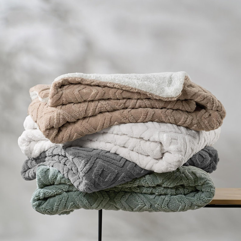 Woolum Throw Blanket, European Double (140 x 200cm), Khaki Tan