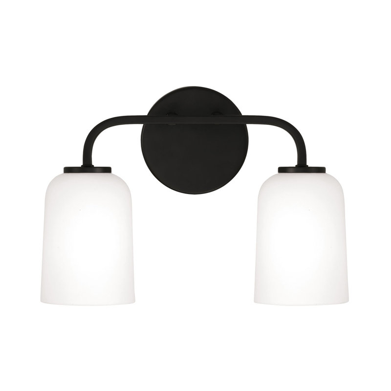 2 - Light Dimmable Vanity Light, Matte Black