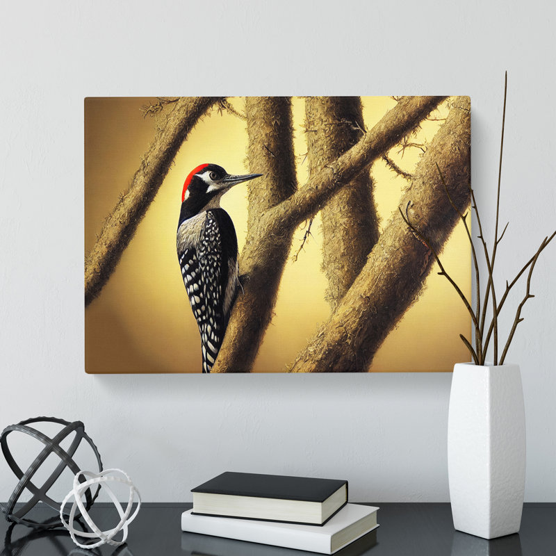 Handsome Woodpecker Bird - Wrapped Canvas, 35cm H x 50cm W x 3cm D