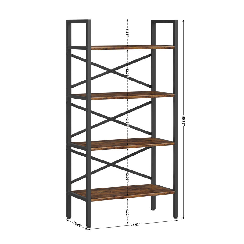 4-shelf small bookcase with open shelves, Vintage
