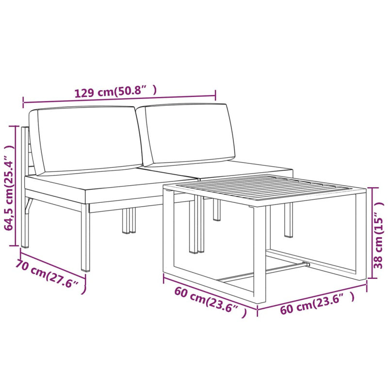3 Piece Deep Seating Group with Cushions