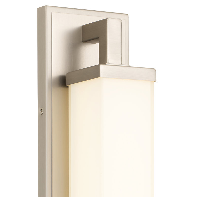 Barre de meuble-lavabo de salle de bain 28 pouces en nickel brossé avec DEL intégrée, haute performance écoénergétique, double fixation verticale ou horizontale, 3 couleurs de température 3000K 4000K 5000K, à intensité variable, zones intérieures à DEL
