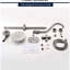 Ensemble de douche de salle de bain avec 5 mains et porte-savon, acier inoxydable, système nickel brossé, 5 fixations murales
