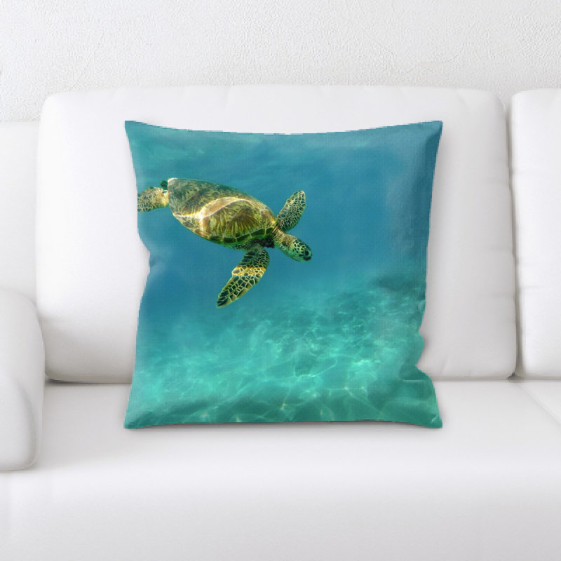 Turtle Microsuede Reversible Throw Pillow