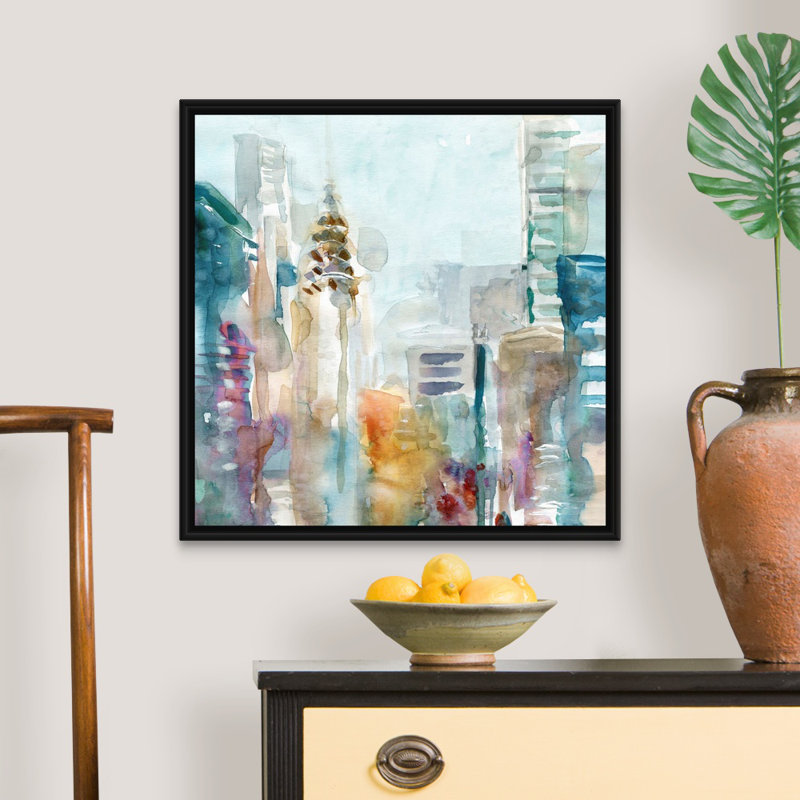 Spectrum NYC - Peinture sur toile, Cadre flottant noir, H 25,7 po x l 25,7 po x P 1,75 po