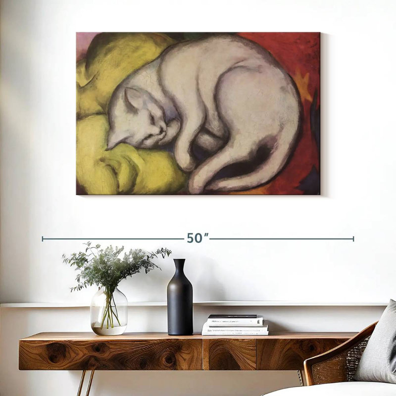 Brampt The White Cat, 26" H x 39" W