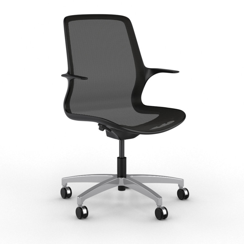 Omnia Mesh Ergonomic Task Chair, White, Black