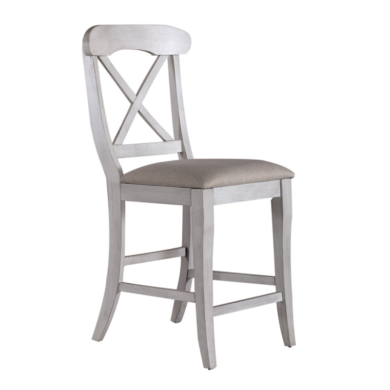 Quinta 24'' H Linen Upholstered Side Chair, Dark Gray Polyester Blend, White