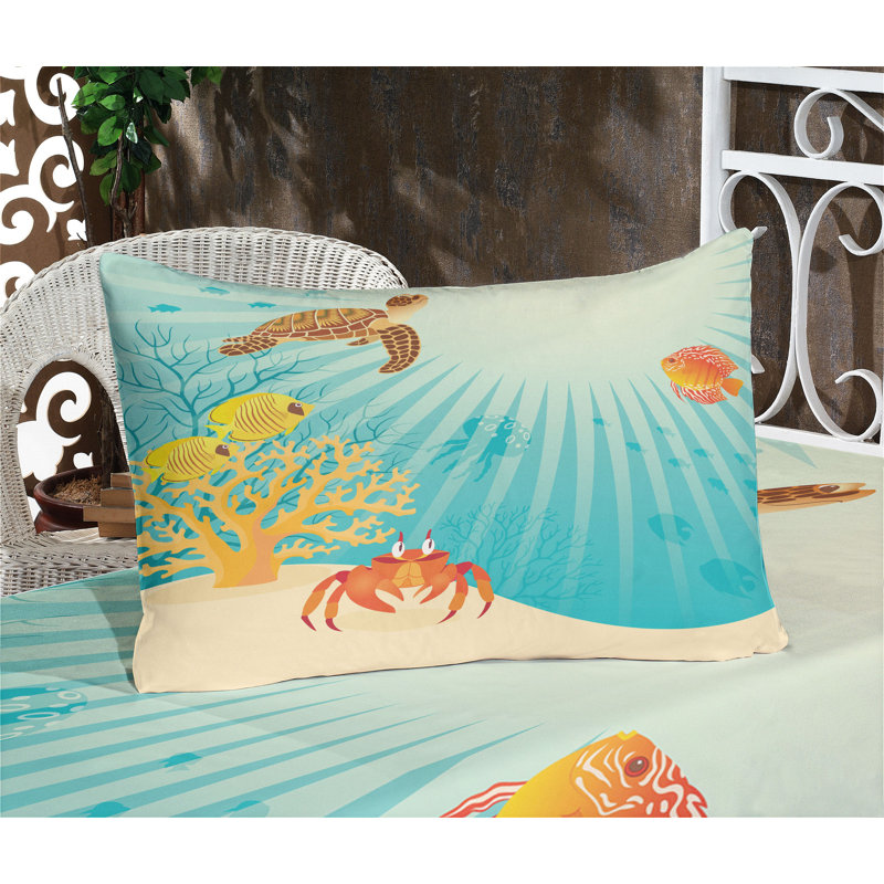 Multicolore ensemble de draps et taies décoratives de poisson Ambesonne, California King Sheet Set with 4 Pillowcases