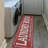 Machine Washable Non-Slip Rubberback Laundry Room Runner Rug, Red