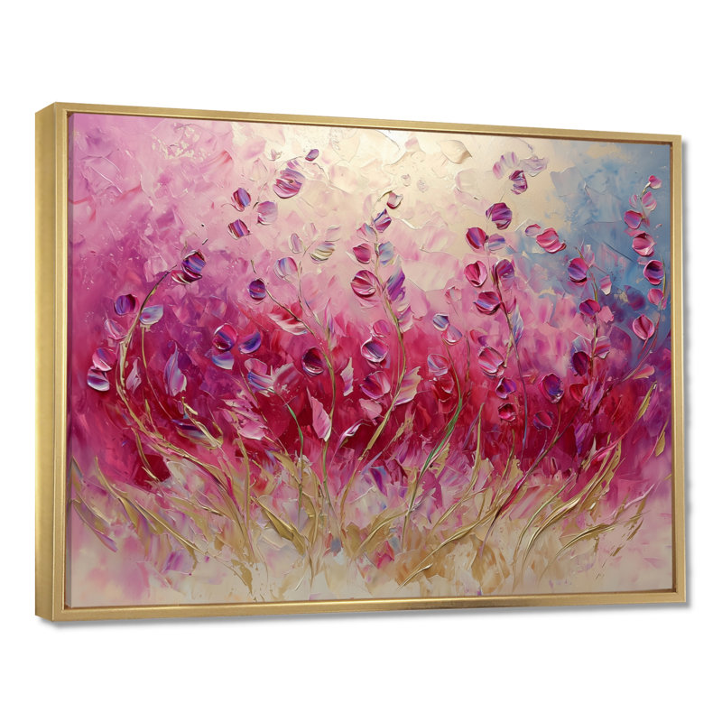 Jamerson - Floral Wall Art, H 16 po x l 32 po, Doré, Floater Framed