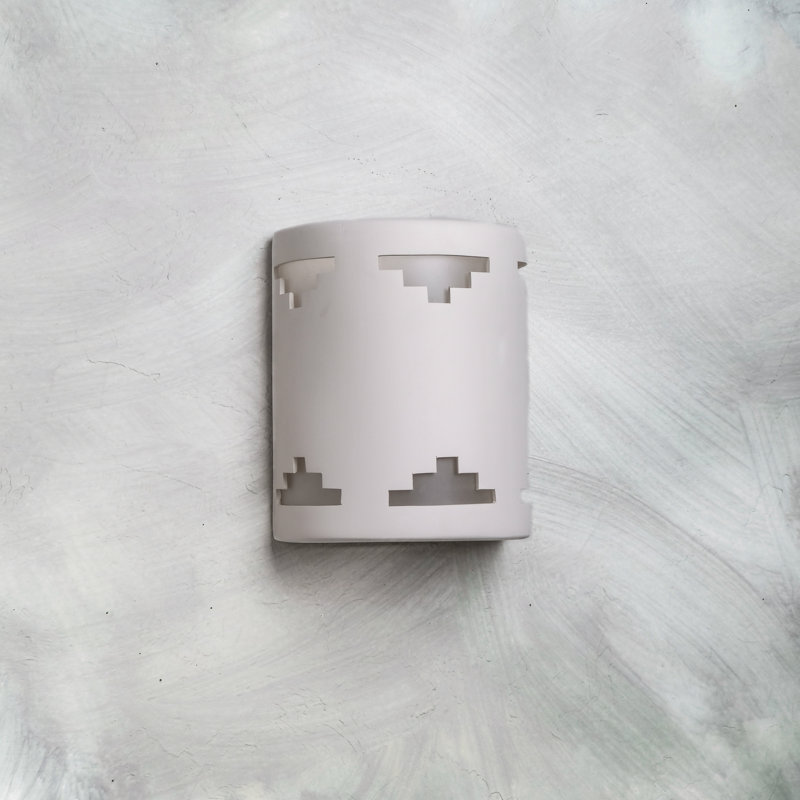 Charleus Flush Mount Ceramic Outdoor Wall Lights, LED Bulb Included, 10" H x 8" W x 5" D