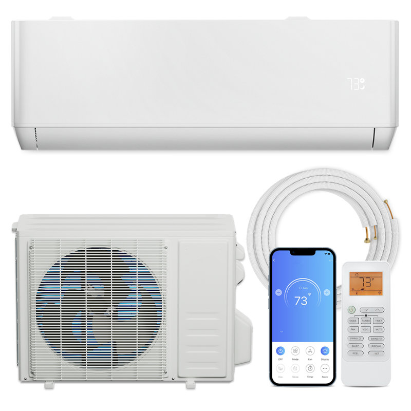 9000 BTU White Wi-Fi Connected Ductless Mini Split Air Conditioner with Heater and Remote