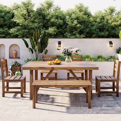 Wood Outdoor Dining For A Charming Garden Patio Furniture Beautiful Backyard