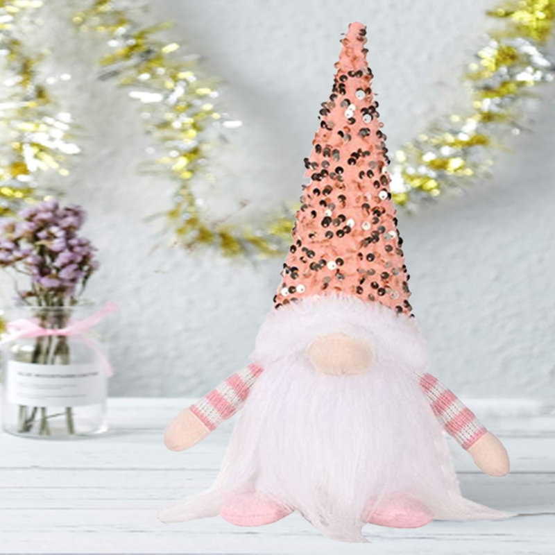 Gnomes de Noël 11,81 po avec peluche, Rose