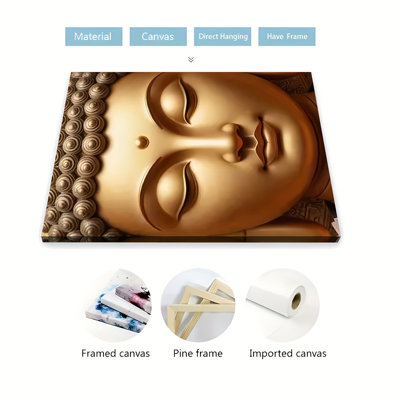Bouddha et fleur de cerisier rose, impression sur toile 3 pièces pour décor de salon Calm Vibe