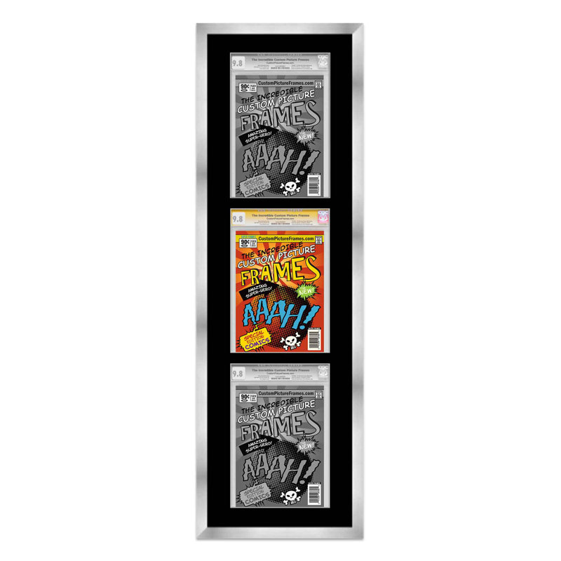 Wood Picture Frame with Mat, Silver/Black, 6.875" x 10.5"