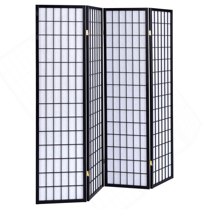 Paravent pliable 4 panneaux Sartre, Noir