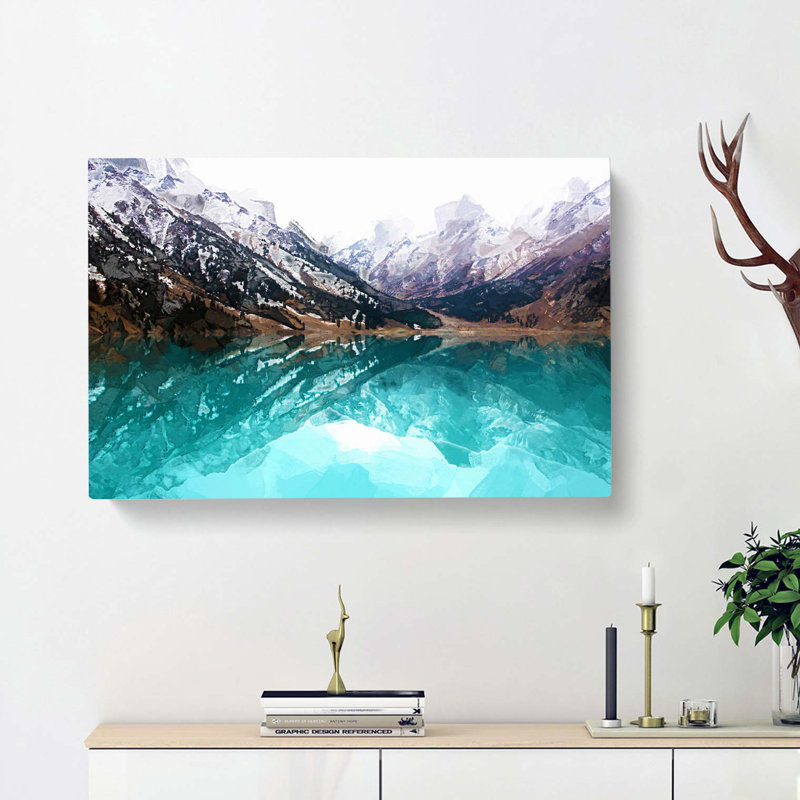 The Almaty Lake In Kazakhstan In Abstract - Wrapped Canvas, 60cm H x 91cm W x 3cm D